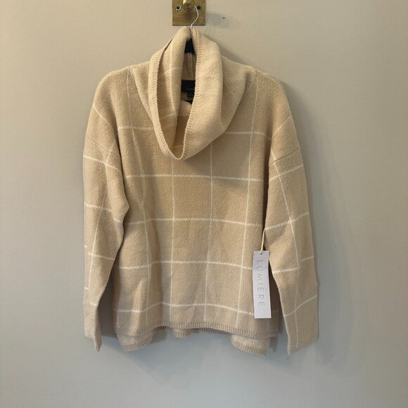 Lumiere Cowl neck sweater - Cream - Size S - NWT - Picture 1 of 4
